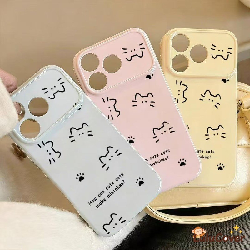 Kawaii Line Cat Side Hearts สําหรับ IQOO 15R 15 Ultra 13 12 11 11S 10 U3 U3X 5G สีสันสีลูกกวาดฝาครอบกล้องขนาดใหญ่หน้าต่างกันกระแทกปลอกนุ่ม
