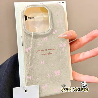 เหมาะสำหรับ OPPO Reno 13F 11F Reno 16F 15F 16 15 11 8T 5 11 5F 10 12 15 12F 6z 14 14F เคสโทรศัพท์แวววาวที่มีโบว์สีชมพู
