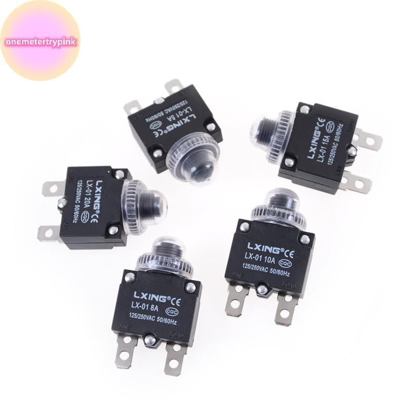 ONEPINK 1set สวิตช์ความร้อนป้องกันการโอเวอร์โหลดปุ่มกด+ฝาครอบกันน้ํา .