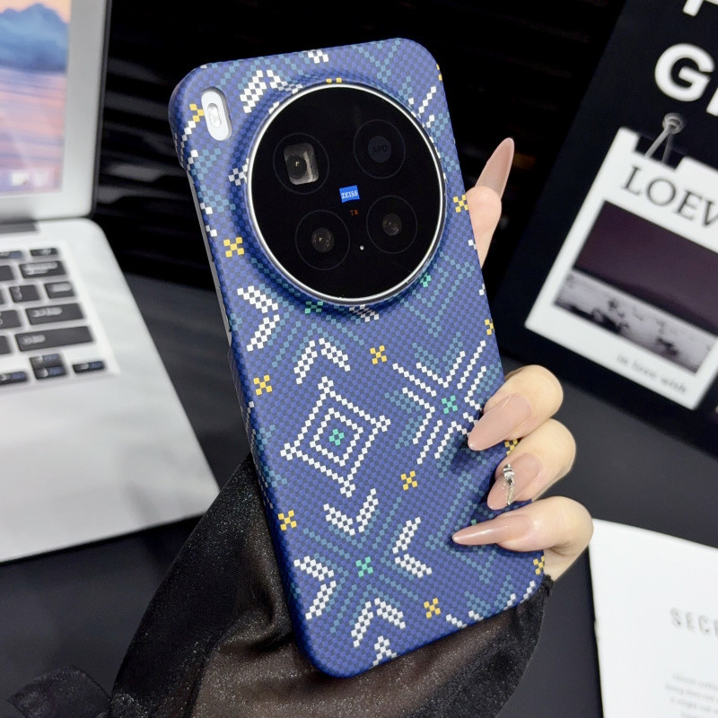 สําหรับ VIVO X300 Ultra X300 Pro X300S กรณีหรูหรา Slim Snowflake คาร์บอนไฟเบอร์ Kevlar เนื้อแม่เหล็กไร้สายชาร์จพลาสติกแข็งปกหลังอุปกรณ์เสริม