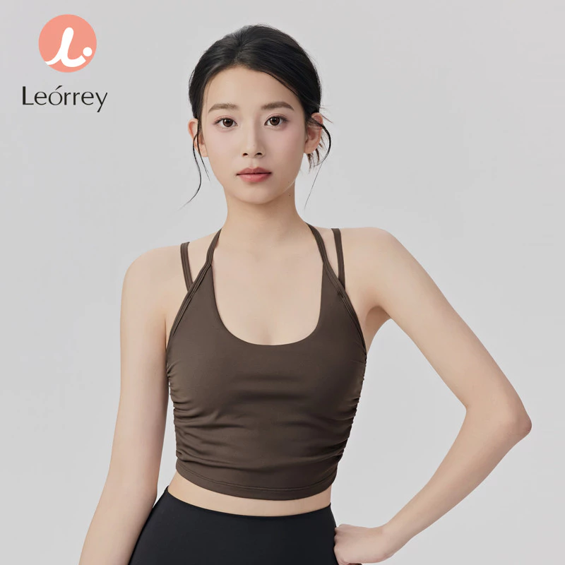 Leorrey สปอร์ตบราคล้องคอสำหรับโยคะและพิลาทิส พร้อมฟองน้ำ thumbnail 4