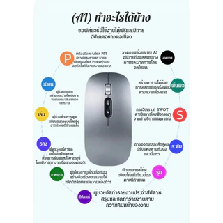 【แปลภาษาเสียง】เมาส์ไร้สายอัจฉริยะ/แปลภาษา/3 โหมด/จดจำเสียง/ไร้สาย/ทำงาน/คลิกเงียบ