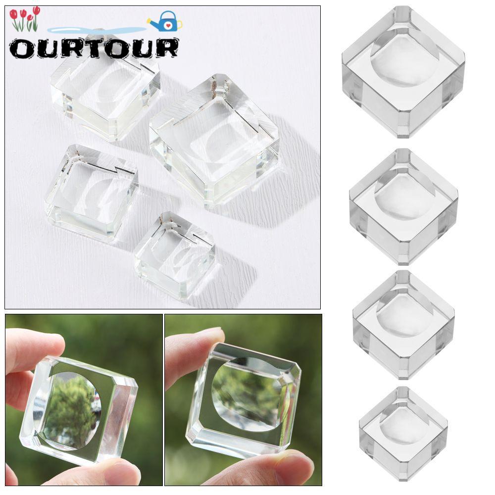 URTOUR ฐานทรงกลมคริสตัลโปร่งใสสําหรับ Ball Square Ball Display Stand