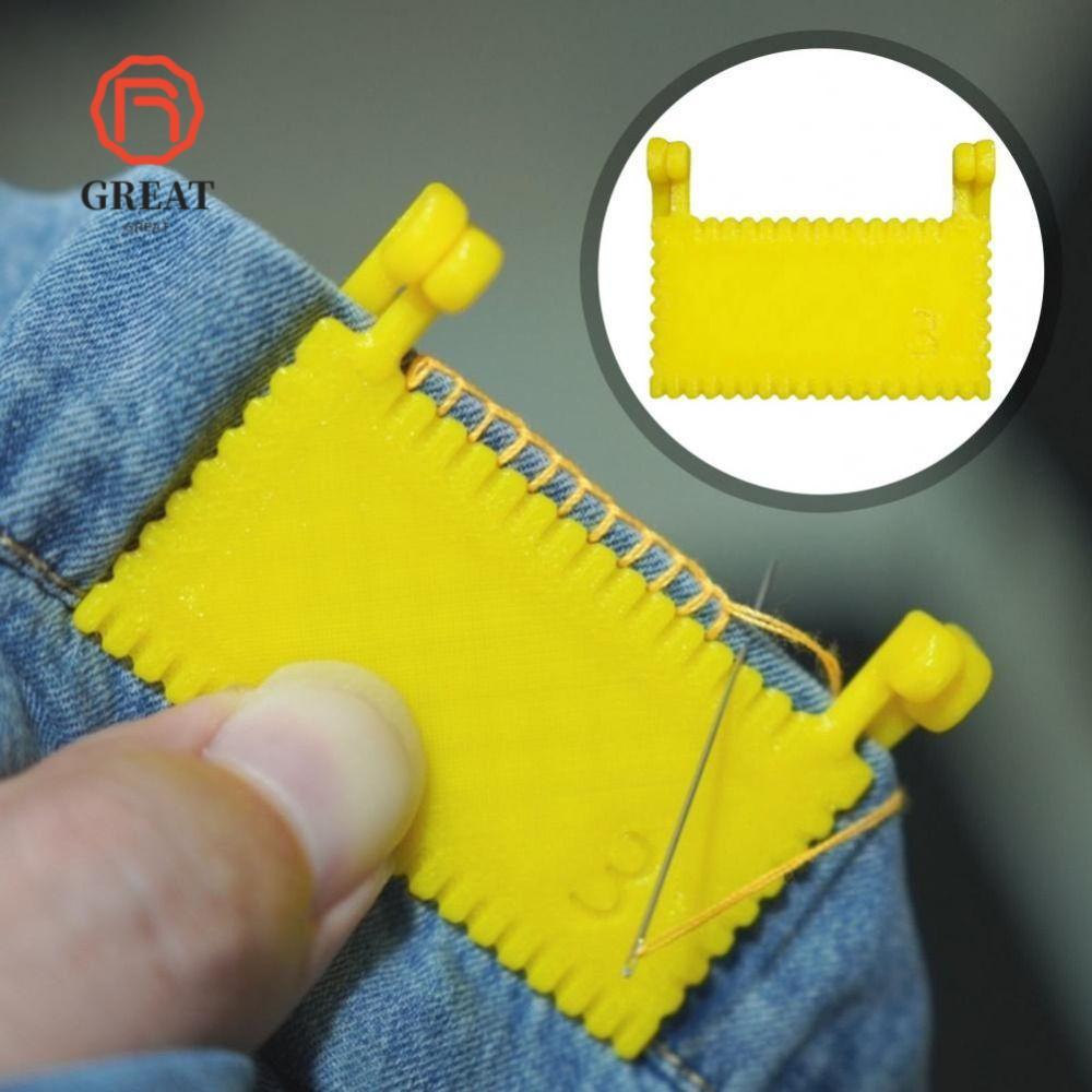 GREAT Edge Stitching Lock Sewing Gauge, Needle Gauge Non-Slip เย็บเข็มเครื่องมือวัด,คลิปบนเครื่องมือ 1.5/2/3/4/5 มม.ตะเข็บ Finishing DIY เย็บ Aid เครื่องมือ