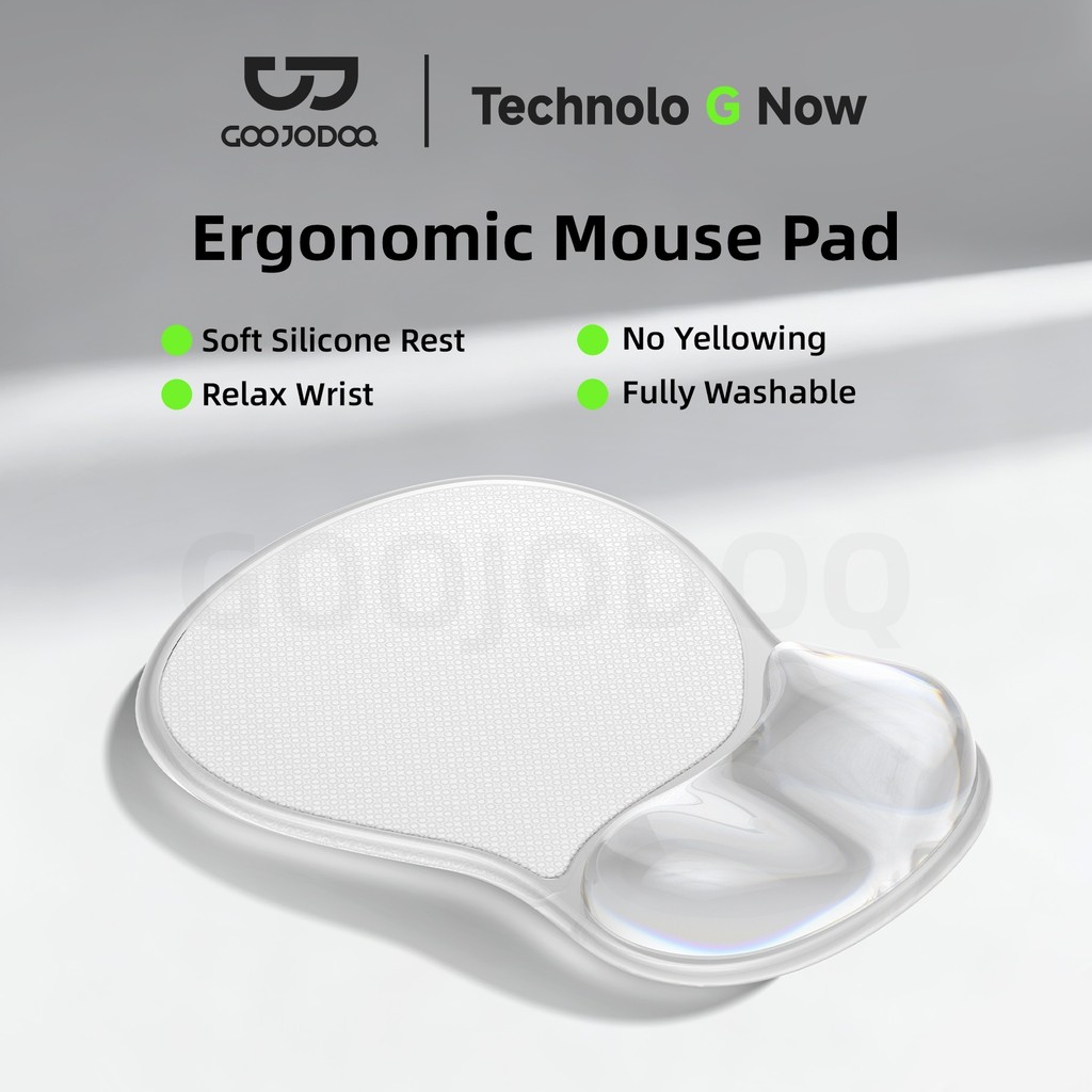 GOOJODOQ ตัดออก แผ่นรองเมาส์ซิลิโคนส่วนที่เหลือข้อมือออกแบบทนต่อการสีเหลืองสิ่งสกปรกและสวมใส่