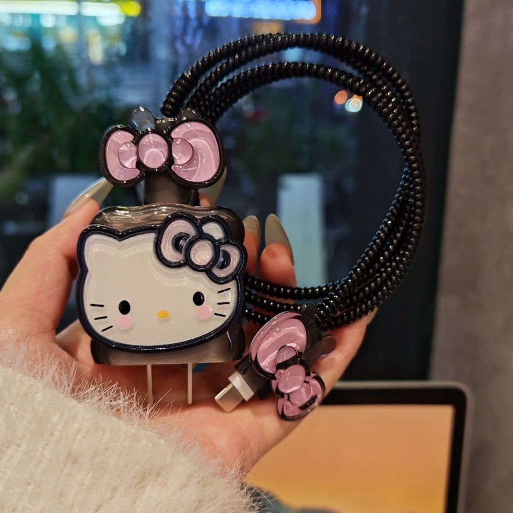 ฝาครอบป้องกันสายชาร์จ 3D การ์ตูนซิลิโคนอ่อนนุ่มเคสชาร์จเข้ากันได้สําหรับ iPhone 18w 20w ฝาครอบหัวชาร์จการจัดการสายไฟ Winder