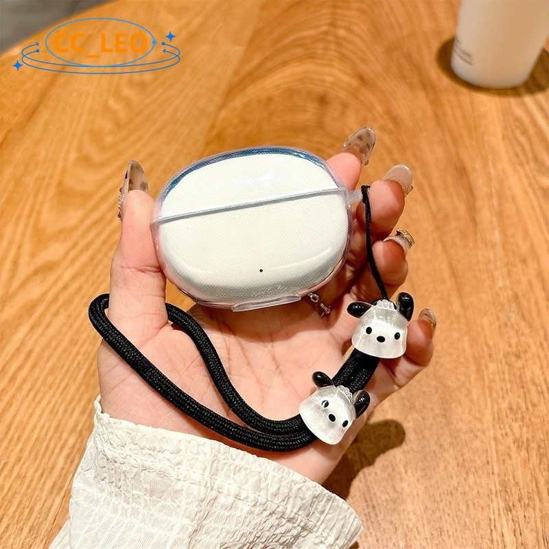 Case for Honor Choice Earbuds X7 Lite Clear TPU Soft Case Cute Puppy Lanyard Suitable for Honor Choi