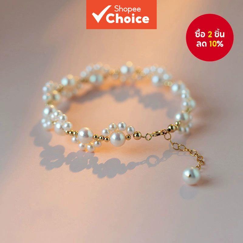 MeowLux Pearl Cat Paw สร้อยข้อมือปรับ Clasp สําหรับผู้หญิง Chic ทุกวันสวมใส่ของขวัญ