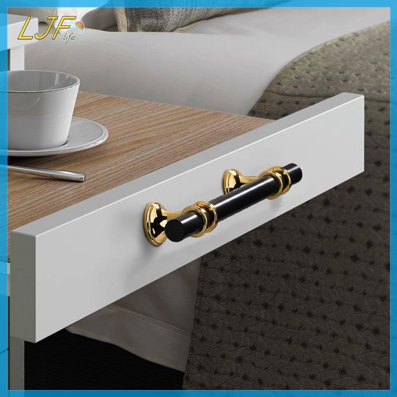 LJF Modern ck Gold Cabinet Handles - ลูกบิดลิ้นชักที่เป็นของแข็งสําหรับเฟอร์นิเจอร์ห้องครัวพร้อมวัสด