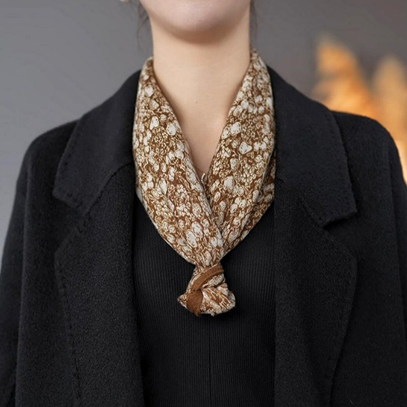 Halo studio พร้อมส่ง🔥ผ้าพันคอสี่เหลี่ยมผ้าฝ้ายและผ้าลินินคุณภาพสูง ผ้าพันคอผู้หญิง 70*70 ซม. ผ้าคลุมศีรษะ ผ้าคลุมไหล่ - รูปที่ 6