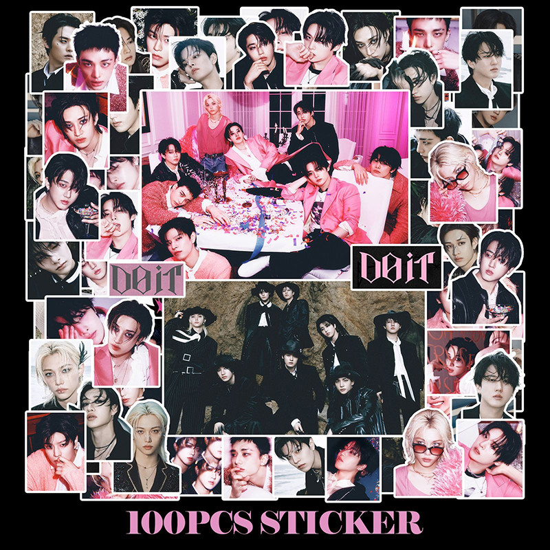100 ชิ้น/เซ็ต Stray Kids สติกเกอร์ KPOP DO IT KARMA สติกเกอร์ภาพ DIY ไดอารี่กระเป๋าเดินทางสติกเกอร์