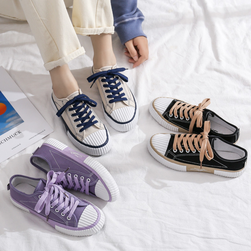 Slip-On รองเท้าขี้เกียจรองเท้าผ้าใบสีขาวรองเท้าผู้หญิงรองเท้าผ้าใบยุโรปอเมริกันอังกฤษแฟชั่นนักเรียน 