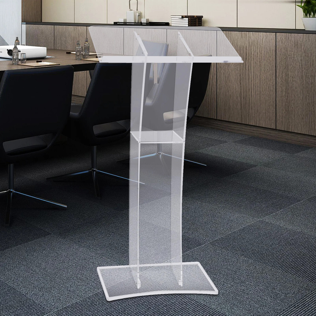 อะคริลิคใส Podium Church Pulpiit Plexiglass Lectern Debate Podium Conference