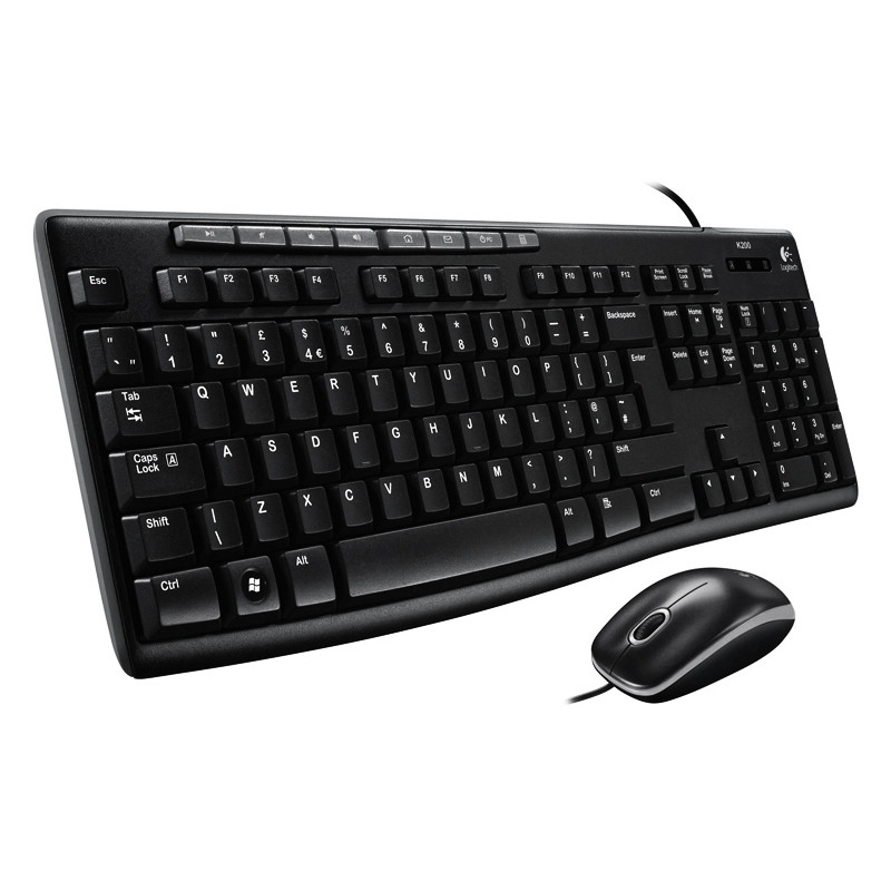 LOGITECH ชุดคีย์บอร์ดและเมาส์ รุ่น MK200 สีดำ