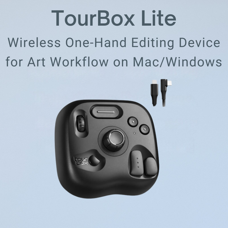 TourBox Lite Entry Left-Hand Device and One-Handed Keyboard | Ideal Companion for Graphics Tablets |