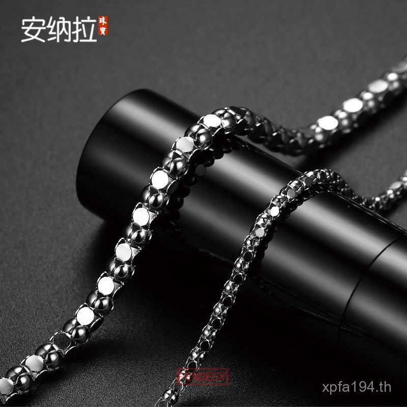 ญี่ปุ่นเกาหลีรุ่นผู้ชายผู้หญิงสดรอบลูกปัดคู่ S925 เงิน Clavicle Chain กระจกเงินสเตอร์ลิง Annara สร้อ