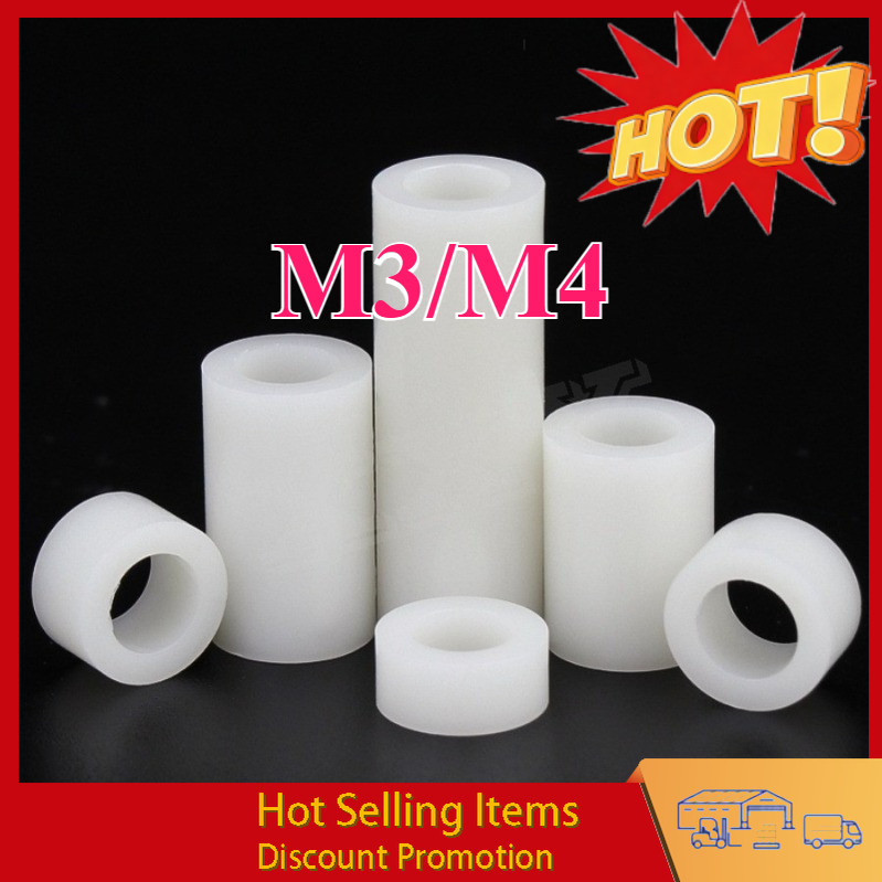 คอลัมน์แยก ABS สีขาว, คอลัมน์แยกฉนวน, คอลัมน์แผ่นพลาสติก 3mm4mm ผ่านคอลัมน์ปลอกไนลอน [XXY-MB]