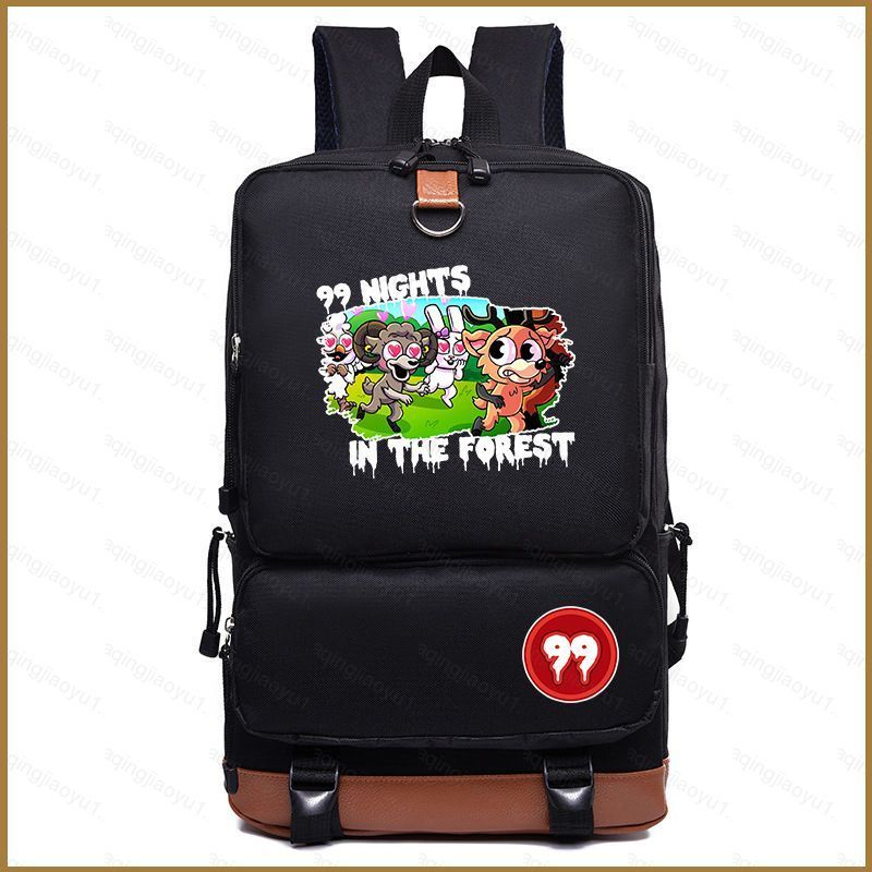 HQ ROBLOX 99 Nights In the Forest กระเป๋าเป้สะพายหลังสําหรับนักเรียนความจุขนาดใหญ่น้ําหนักเบาการพิมพ