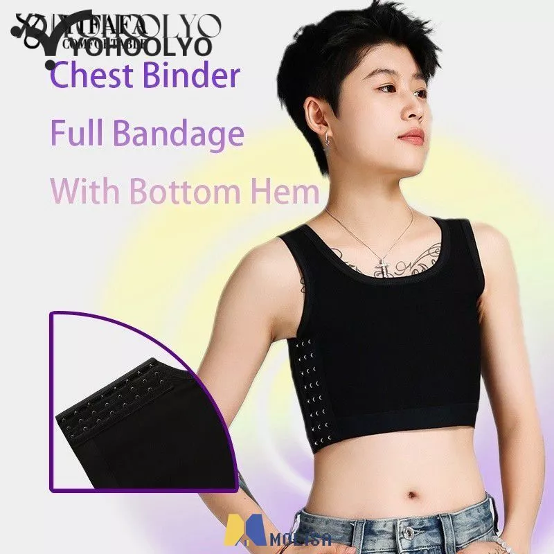 เสื้อรัดหน้าอกไซส์ใหญ่พิเศษ พร้อมตัวล็อคแบบตีนตุ๊กแก สายรัดหน้าอกระบายอากาศได้ดี เสื้อรัดหน้าอกทรงทอมบอยกระชับมาก สไตล์ทอมบอย มีหัวเข็มขัดด้านข้าง บราแบบมีตะขอ MOLISA