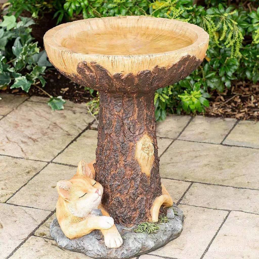 ตกแต่งเรซิ่นสวนข้ามพรมแดนนกเครื่องประดับตกแต่งงานฝีมือนกป้อนแมวดื่มน้ํา nt5ม