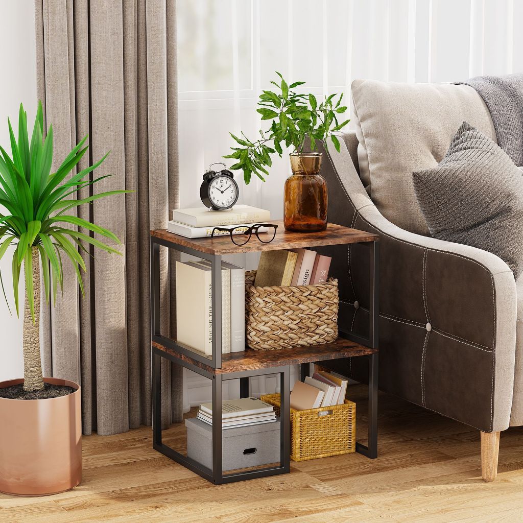 Bedroom Multi-layer Storage Bedside Table Double-layer Organizer Storage Rack Shelf
