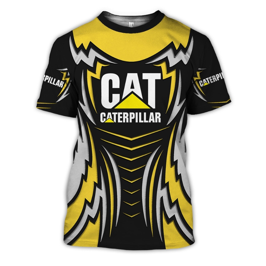 ฤดูร้อน Caterpillar 3dt T เสื้อผู้ชาย Avatar 3D พิมพ์สีดําเสื้อแฟชั่นแขนสั้นลําลองด้านบน