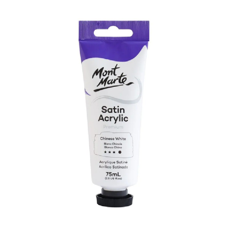 MONT MARTE สีอะคริลิค Satin Acrylic สี Chinese White ขนาด 75 มล.