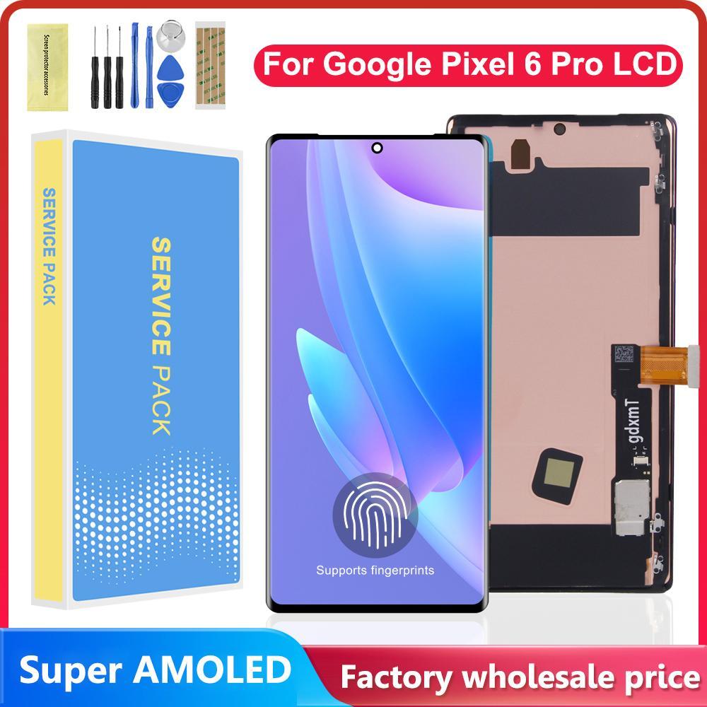 Super AMOLED LCD กรอบสําหรับ Google Pixel 6 Pro LCD สําหรับ Google Pixel 6Pro GLUOG G8VOU จอแสดงผล T