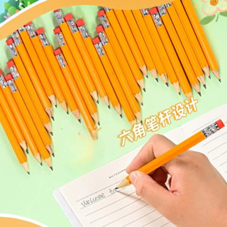 10/20ชิ้นมินิดินสอไม้สั้นพร้อมยางลบสีดําร่างดินสอกลับไปโรงเร…