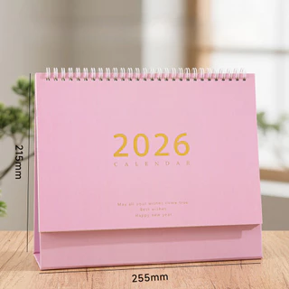 ปฏิทินตั้งโต๊ะ 2026 มินิมอล ดีไซน์เรียบหรู ขนาดมาตรฐาน ใช้งานได้ทั้งปี เหมาะเป็นของขวัญ พร้อมส่ง