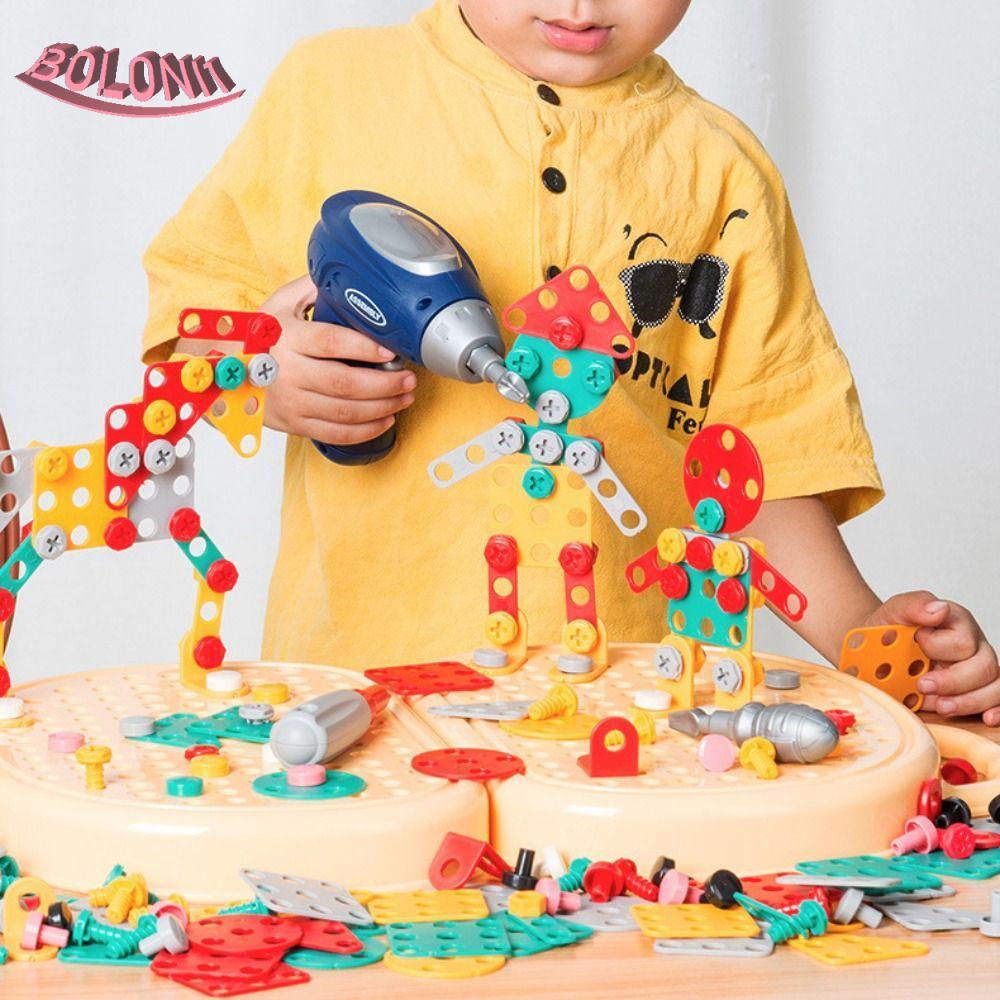 BO Baby Puzzle ประกอบของเล่น, 203 ชิ้น Hand-On สกรูชุดเครื่องมือ,ของเล่นเพื่อการศึกษา Creative Mosai