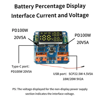 AIDEEPEN 4S High-Power Output แบตเตอรี่ลิเธียมแบบสองทิศทาง Fast Charging PD 100W ชาร์จ/Discharge Integrated Buck-Boost โมดูล 20V 5A