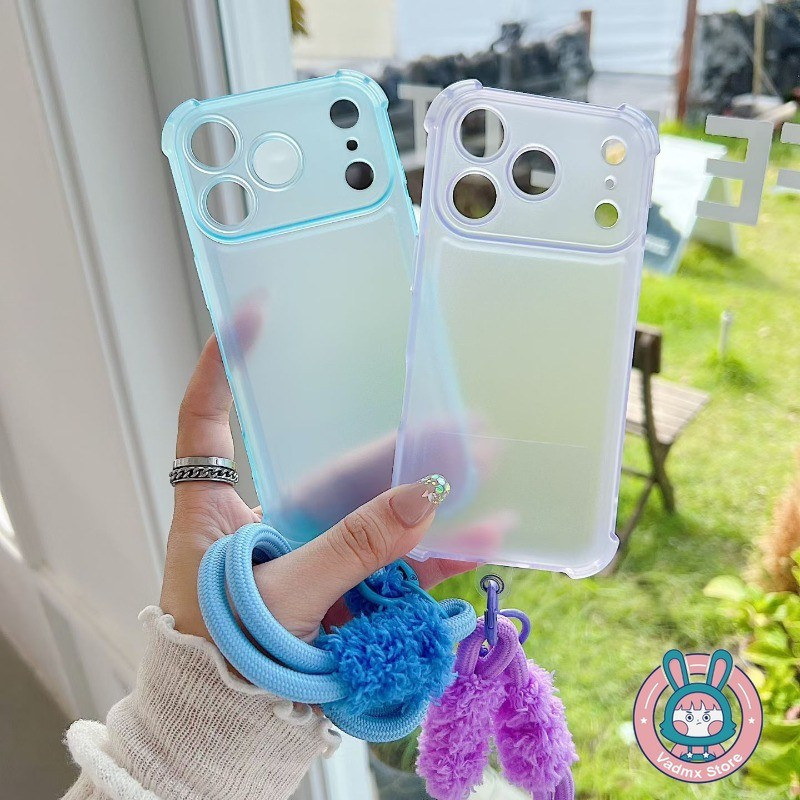 Ice Mist เคสโทรศัพท์สําหรับ OPPO Reno 10 9 8 8Z 7 7Z Pro Plus 6 Lite 5 Pro 5K 5G 4G Frosted ปลอกใสน่ารักหรูหรา Anti-fall นุ่มปกหลัง Plush Lanyard ราคา ถูกที่สุด ดีลบีเคเค แกลเลอรีภาพที่ 2