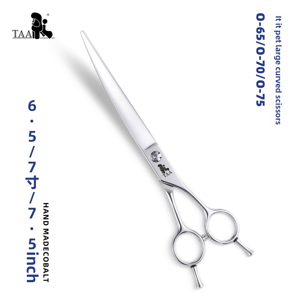 Taa Ita Ita Pet Grooming กรรไกร O-70 กรรไกรโค้งขนาดใหญ่สําหรับ Teddy Bichon สุนัขตัดผมร้านขายสัตว์เล