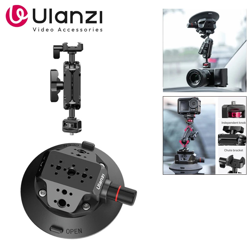 Ulanzi SC-02 รถดูดถ้วย Mount Holder Kit สําหรับโทรศัพท์ Action กล้อง GoPro Hero 12 Insta360 DJI Magi
