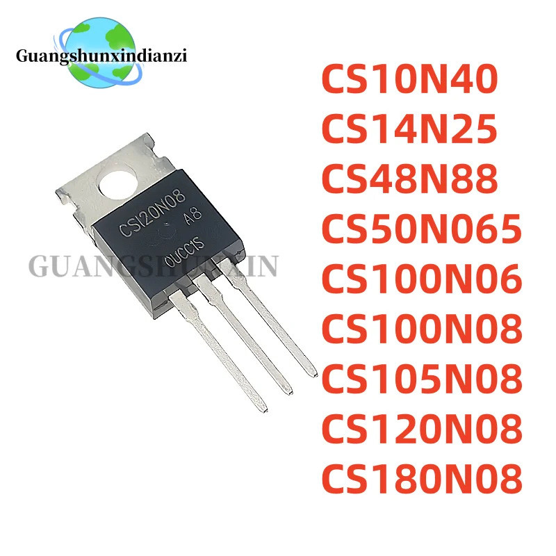 5PCS CS180N08 CS105N08 CS10N40 CS100N06 CS50N065 CS100N08 CS48N88 CS14N25 TO-220 MOS Field effect ทร