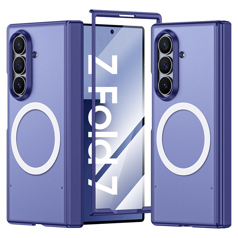 สําหรับเคสโทรศัพท์ Samsung Galaxy Z Fold 7 Fold 7 ฟิล์มเปลือกเคสในตัวแหวนดูดแม่เหล็กป้องกันการตก
