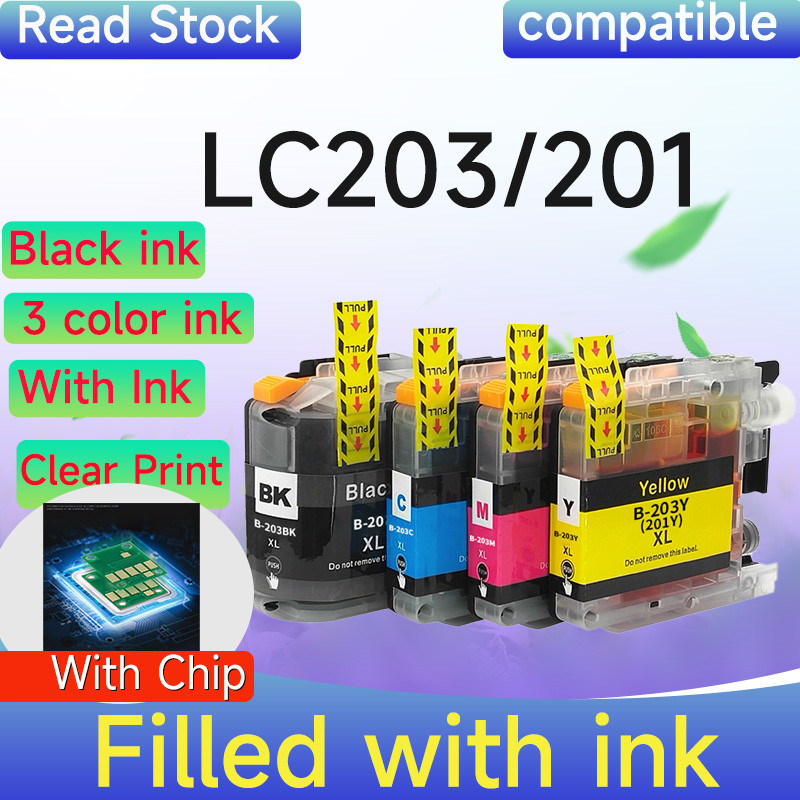 เข้ากันได้กับตลับหมึก Brother LC203 และ LC201 MFC-J5620DW, J5720DW, J460DW, และ J480DW