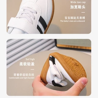 รองเท้าเด็กผู้ชาย สำหรับวิ่งเล่น รุ่นคลาสสิก พื้นนุ่ม สีขาว-เทา ไซส์ครบ 2025 ลดราคา ส่งฟรี 28-35