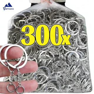 100/200/300PCS พวงกุญแจเปล่าโลหะ - แหวนแยก Keyfob Lobster Clasp Key จี้
