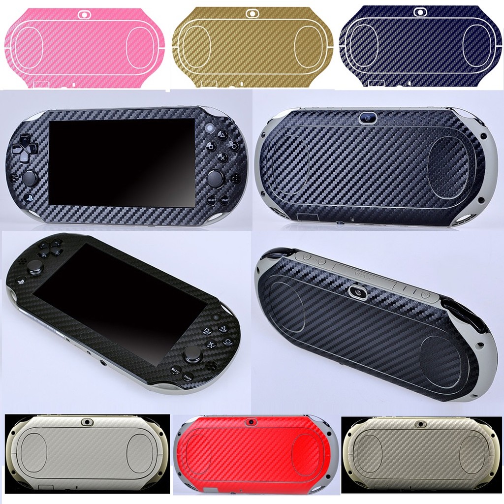 7 สีคาร์บอนไฟเบอร์ไวนิลสติกเกอร์ผิว Protector เปลี่ยนใช้งานร่วมกับ PS vita PSV 2000 Skins สติกเกอร์ PSV2000