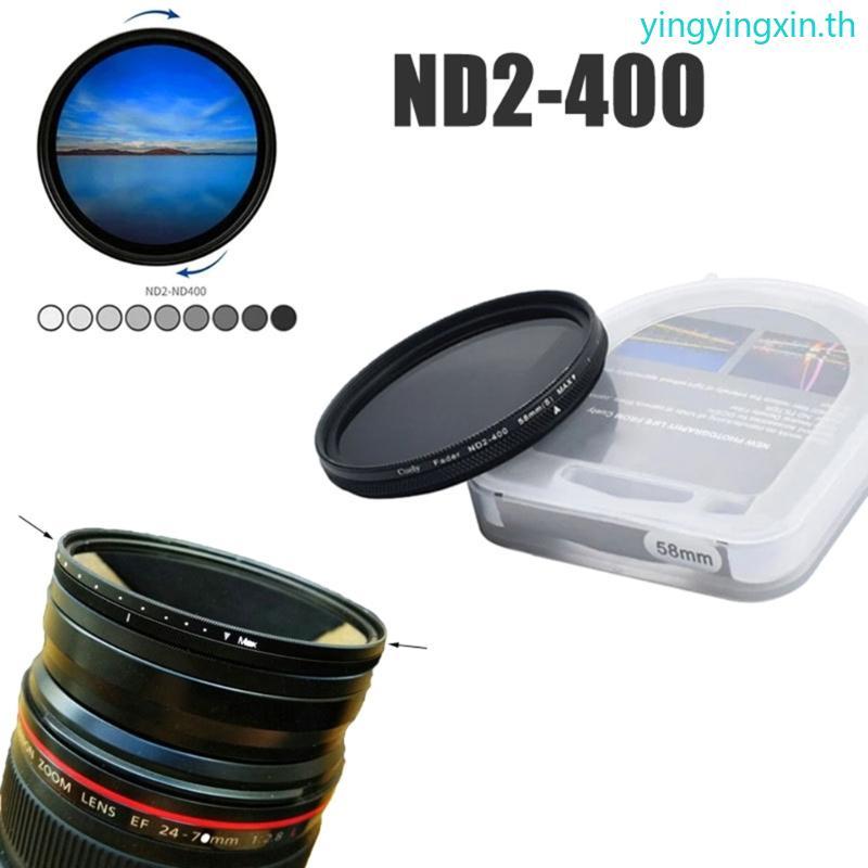 YIN ND Filter สําหรับเลนส์กล้อง DSLR ND Fader ปรับ Neutral Density Filter ND2-ND400 Variable Filter 