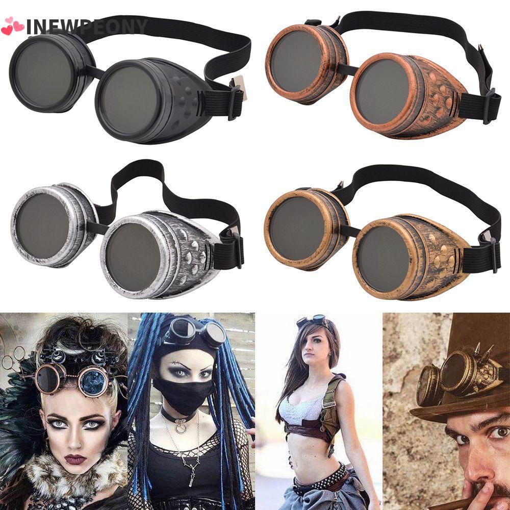 INEWPEONY Cyber Goggles, เครื่องแต่งกายฮาโลวีน Victorian Steampunk Goggles แว่นตา, คอสเพลย์ Vintage Goth รถจักรยานยนต์แว่นตากลางแจ้ง