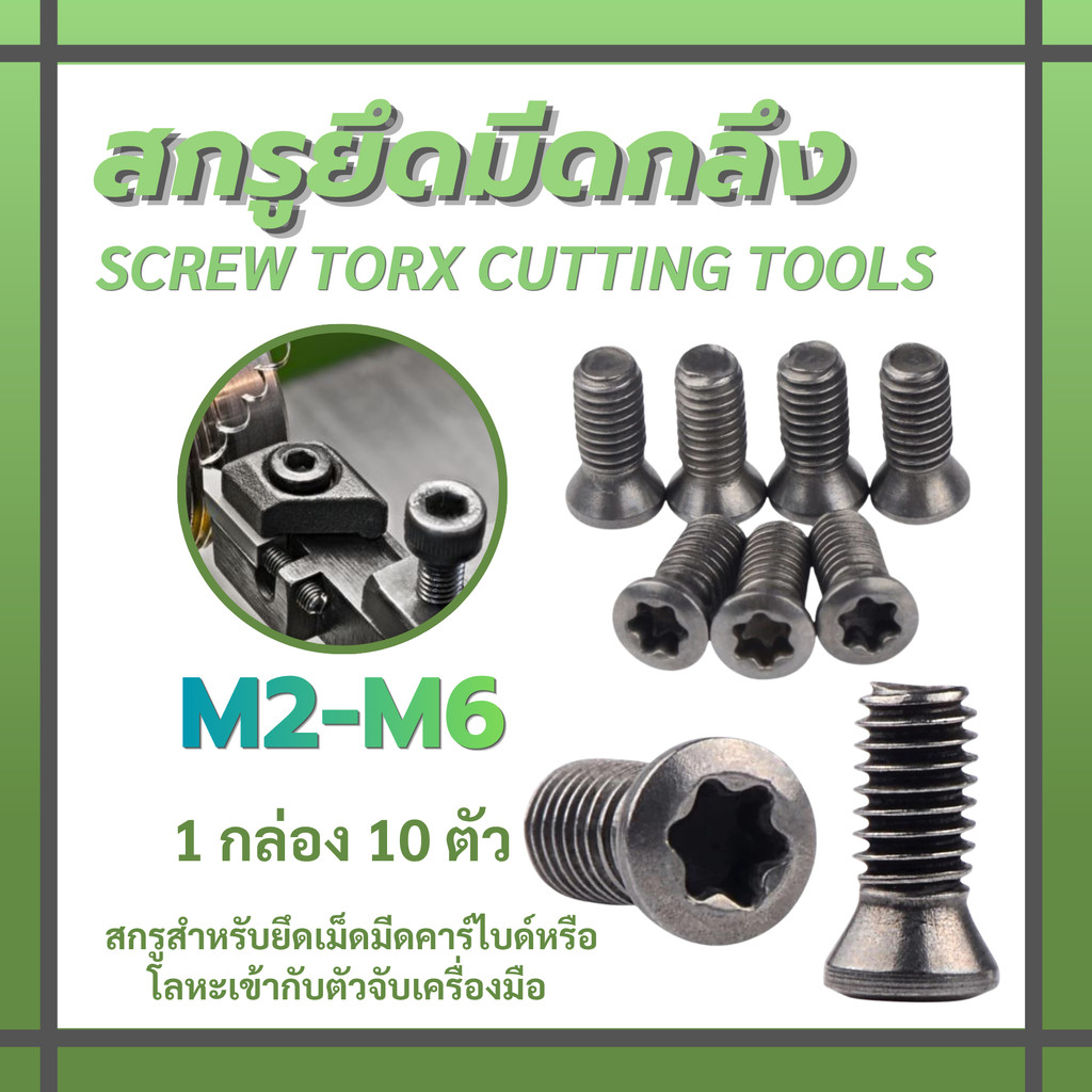 น๊อต สกรู สกรูเม็ดมีด สกรูยึดเม็ดมีด สกรูดาว Screw Torx cutting tools สกรูยึดมีดกลึง M2-M6 10ตัว