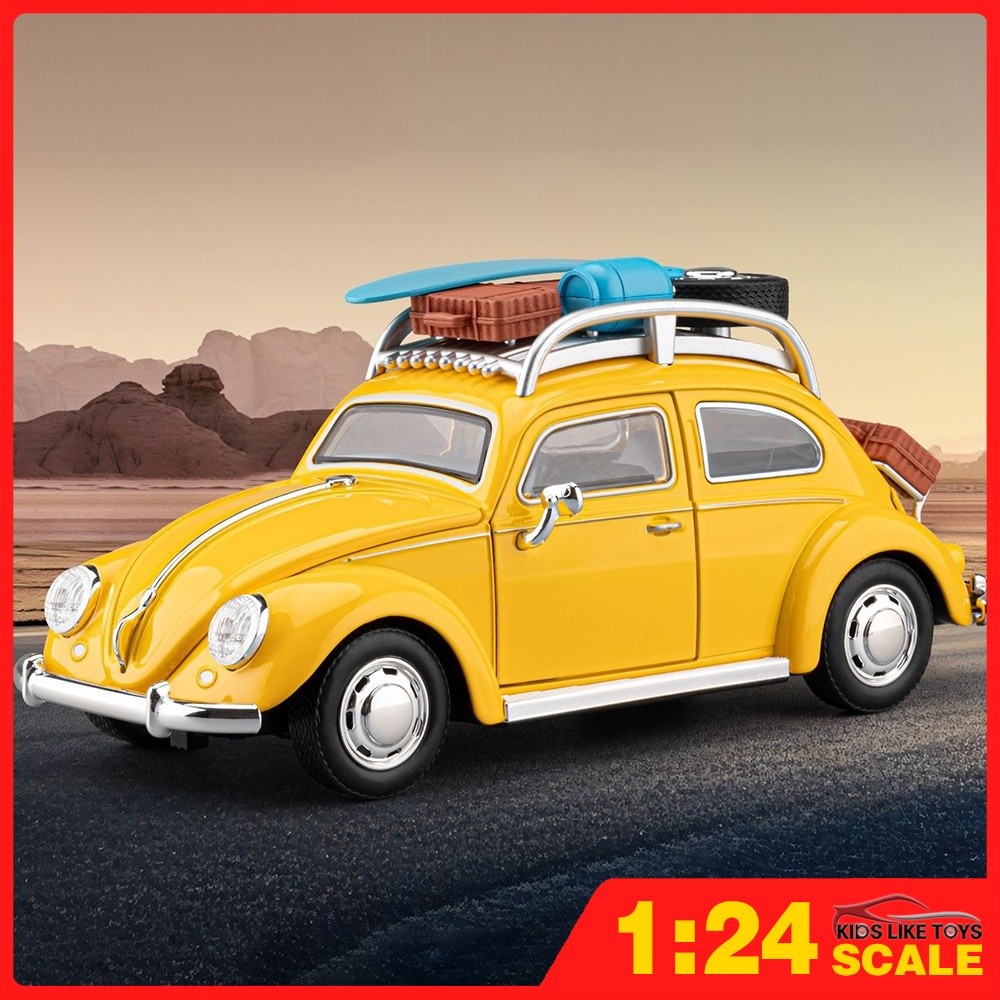 KLT 1:24 Volkswagen Beetle Diecast รุ่นรถโลหะผสมรถของเล่นคอลเลกชันของขวัญสําหรับเด็กเด็กผู้หญิง
