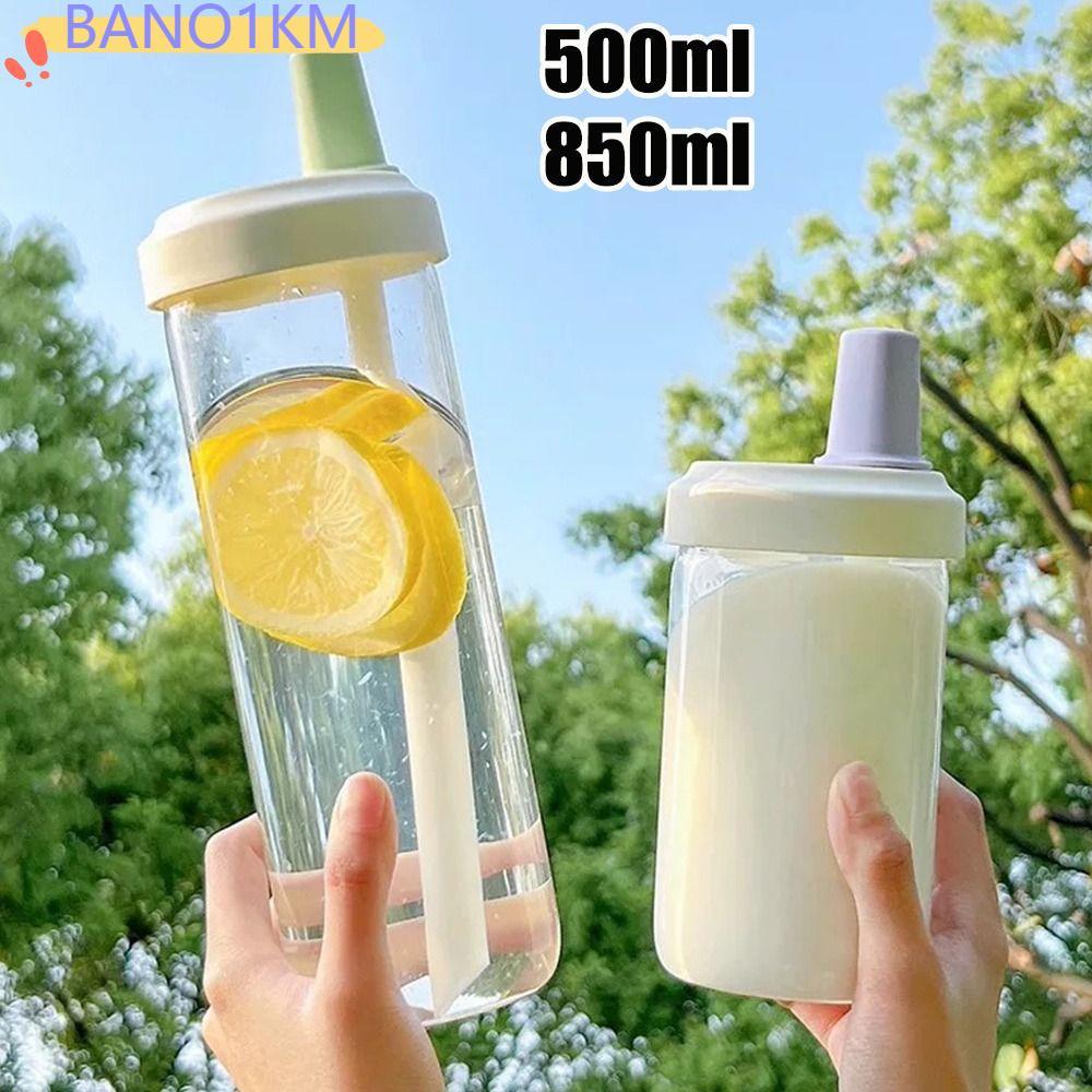 BANO1KM ถ้วยฟาง, ขวดน้ําดื่ม Straigh โปร่งใส, Drinkware พลาสติกความจุขนาดใหญ่กาต้มน้ําพลาสติก Bubble