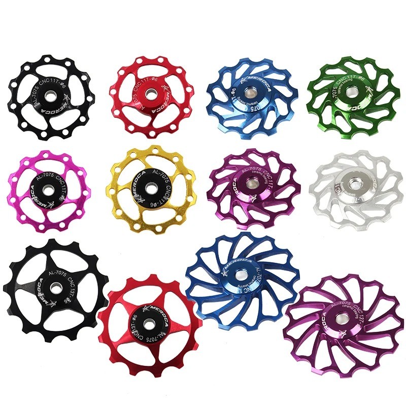 MEROCA จักรยานเสือภูเขาจักรยานเสือหมอบ 11T 13T อลูมิเนียม Jockey Wheel ด้านหลัง Derailleur Pulley โลหะ