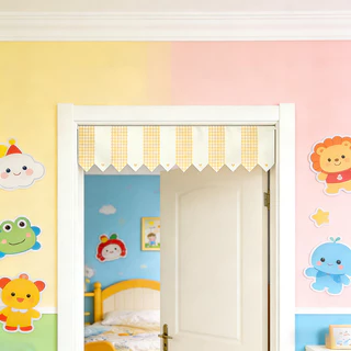 COD ม่านธง 100x30CM สามเหลี่ยม ม่านประตูเล็ก ตกแต่งหน้าต่างร้านค้า ตกแต่งผ้าม่านประตู ม่านประตู