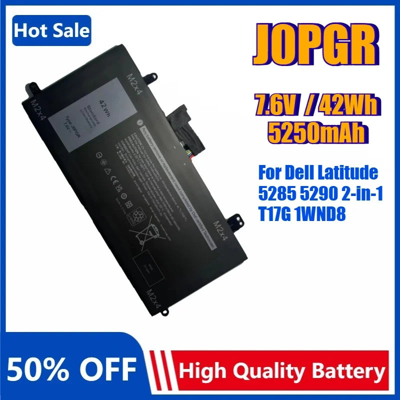 ใหม่ J0PGR 7.6V 42Wh แบตเตอรี่แล็ปท็อปสําหรับ Dell Latitude 12 5285 5290 2-IN-1 T17G แท็บเล็ต JOPGR 