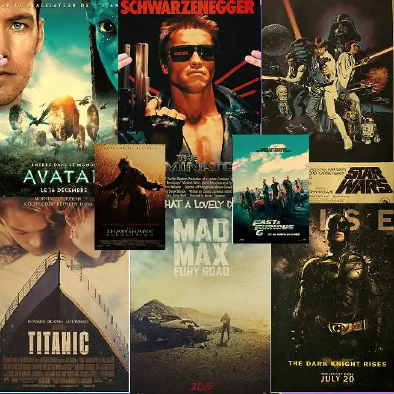 Retro movie posters, kraft paper posters, decorative paintings, wall stickers, posters, poster boy, 